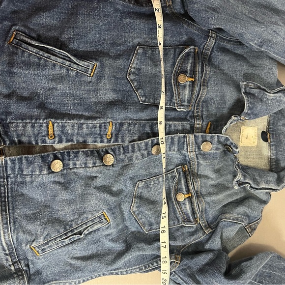 J Crew Jacket Womens Large Blue Denim Fitted Button Up Jean Trucker Medium Wash - Picture 6 of 8